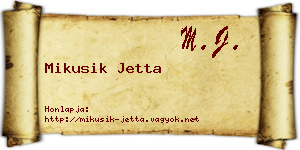 Mikusik Jetta névjegykártya